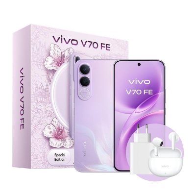 VIVO  V70 FE Smartphone 5G 683 AMOLED 8GB RAM 256GB 200MP 7000mAh Android 16 Viola