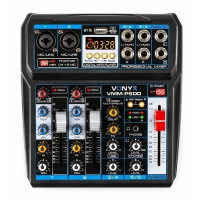VONYX Vmm-p500 - Table De Mixage, 4 Canaux, Bluetooth, Mp3/usb