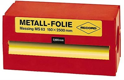 RECORD Vogel Rouleau De Sangle Calibr&eacute;e Laiton 2.5 M X 150 Mm 0.3 Mm