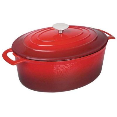 VOGUE  Cocotte ovale en fonte Rouge Grand format 125 x 230 x 305 mm 6 l