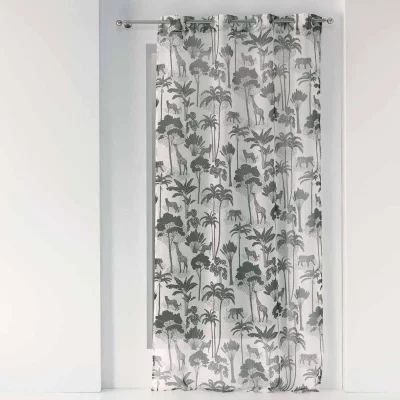 Voilage a oeillets 140 x 240 cm voile sable imprime manapany Kaki