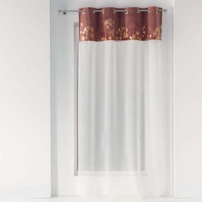 HOMEMAISON Voilage a oillets 140 x 240 cm + haut velours velours Mila Rose