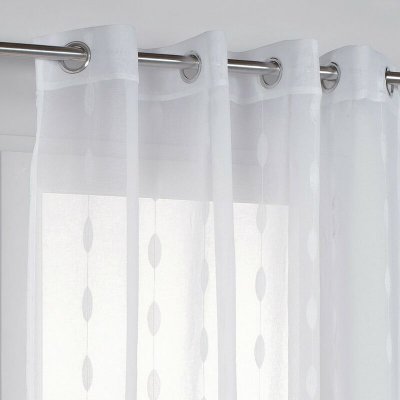 Voilage filtrage de la lumi&egrave;re, Nina blanc l.140 x H.260 cm