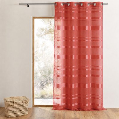 Voilage rayures horizontales Bordeaux 140 x 240 cm - Bordeaux