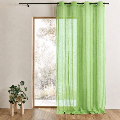 Voilage tiss&eacute; et filet&eacute; &agrave; grande largeur Anis 140 x 240 cm