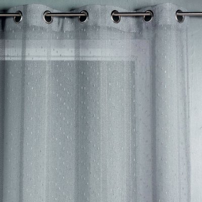 Voilage tiss&eacute; et filet&eacute; &agrave; grande largeur - Gris - 300 x 240 cm
