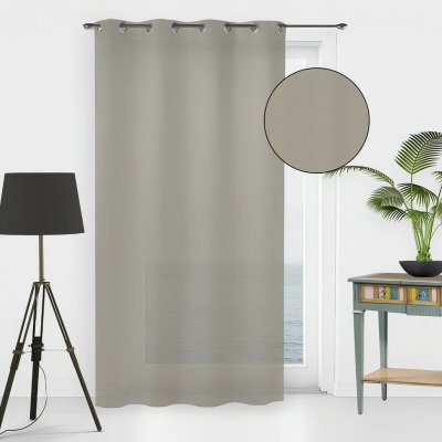 Voile &agrave; oeillets 135x250 cm noemie taupe, par Soleil D'ocre Taupe