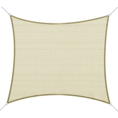 OUTSUNNY Voile d'ombrage carr&eacute; 3 x 3 m cr&egrave;me