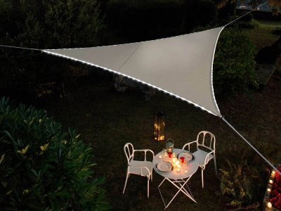 JARDILINE Voile d'ombrage led solaire