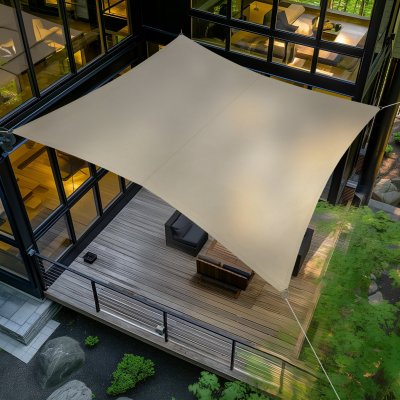JARDILINE Voile d'ombrage Naturelle Jute Triangulaire 3,60 m - 