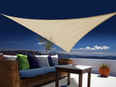 JARDILINE Voile d'ombrage triangulaire 3,60 x 3,60 x 3,60 m - Austral - Sable -