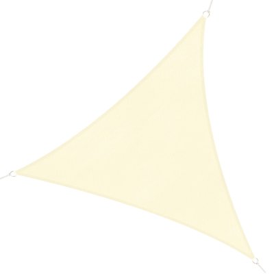 OUTSUNNY Voile d'ombrage triangulaire 4 x 4 x 4 m cr&egrave;me