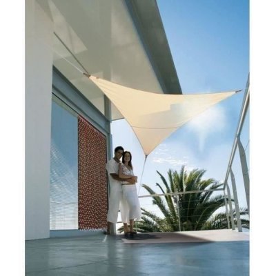 JARDILINE Voile d'ombrage triangulaire 5 x 5 x 5 m - Sable