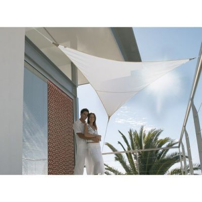 JARDILINE Voile d'ombrage triangulaire SERENITY - 5 x 5 x 5 m - Blanc -