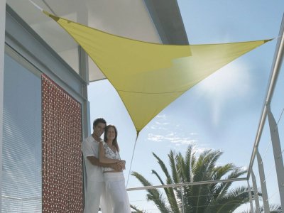 JARDILINE Voile d'ombrage triangulaire SERENITY 5 x 5 x 5 m - Vert anis -