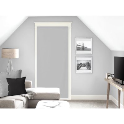 Voile porte-fen&ecirc;tre 90x200 cm dolly gris clair, par Soleil D'ocre Gris