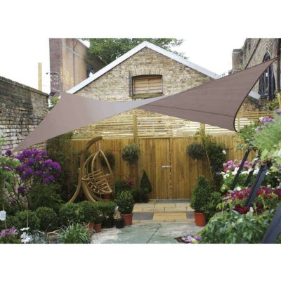 PEREL Voile solaire - carre - 5 x 5 m - couleur: gris taupe GSS4500TA RI8400