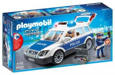 Voiture De Policiers Gyrophare Et Sir&egrave;ne