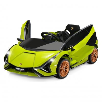 COSTWAY Voiture Electrique Enfant Lamborghini Portes Papillons Vert