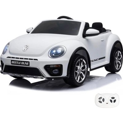 VROOOMY Voiture &eacute;lectrique enfant Volkswagen Dune Beetle - Blanc - Portes, 12V, T&eacute;l&eacute;commande 