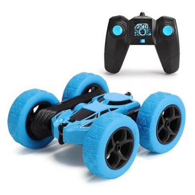  Voiture Jouet - QUMOX - T&eacute;l&eacute;command&eacute;e 4WD - Rotation 360&deg; - Batterie Rechargeable - Bleu