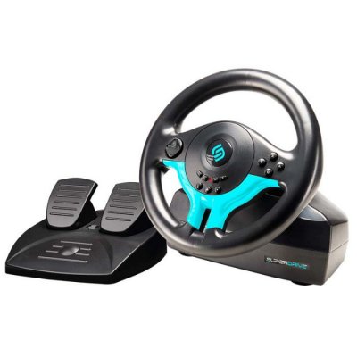 BRAND Volant de Course -  - SV250-S - Rotation 180&deg; - Compatible Nintendo Switch - Blue Edition
