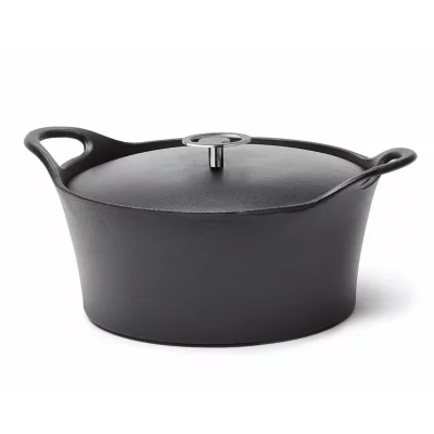 CUISINOX Volcan - cocotte ronde 24cm fonte de fer &eacute;maill&eacute;e noire avec couvercle
