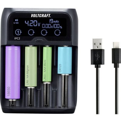 VOLTCRAFT  - Chargeur de piles rondes NiMH, NiCd, Li-ion, LiFePO IPC-2