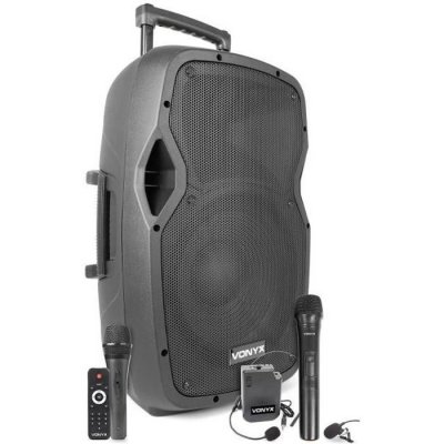 VONYX  AP1200PA - Enceinte Sono Portable avec micros, 600W, BT/USB/SD/MP3
