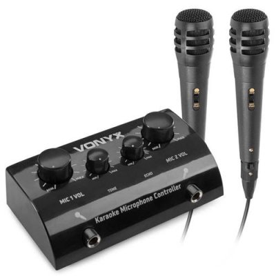 VONYX  AV430B Contr&ocirc;leur Microphone Karaok&eacute; Noir - Kits de microphones