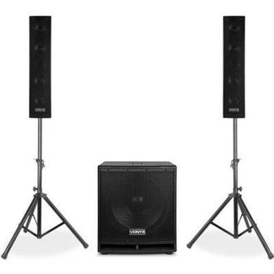 VONYX  VX880BT - Syst&egrave;me triphonique, caisson de basse 750W, BT/MP3/SD/USB/ AUX et micro