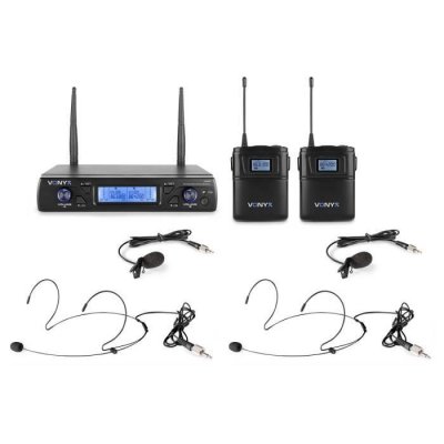 VONYX  WM62B &ndash; Microphones sans fil UHF, 16 canaux