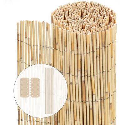 VOUNOT  Canisse en roseau naturel Brise vue avec attaches de fixation 100x600cm 