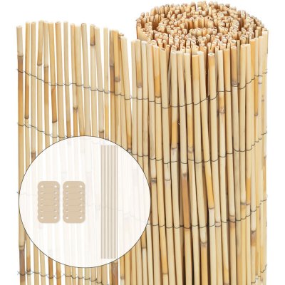 VOUNOT  Canisse en roseau naturel Brise vue avec attaches de fixation 140x300cm 
