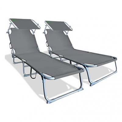 VOUNOT  Transat pare soleil Lot de 2 pcs Gris