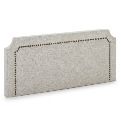 MARCKONFORT Vs Venta-Stock T&ecirc;te de lit tapiss&eacute;e 160x60 cm gris, clous en marron