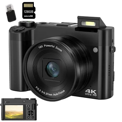 SZSMART VURAHOME Appareil Photo Num&eacute;rique 4K 64MP Autofocus Double Objectif Vlogging 128G DC218L