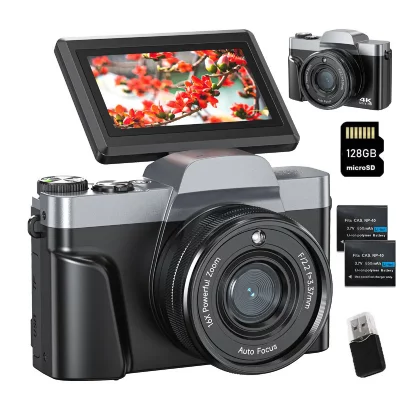 SZSMART VURAHOME Appareil Photo Num&eacute;rique 4K 64MP Autofocus WIFI Vlogging 128G 2 batteries DC103W