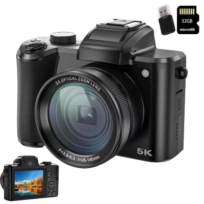 SZSMART VURAHOME Appareil Photo Num&eacute;rique 5K 64MP Double Objectif Zoom Optique 5X 32G DC206X