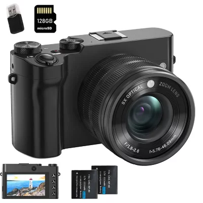 SZSMART VURAHOME Appareil Photo Num&eacute;rique 5K 64MP WIFI Autofocus 3.6"" 2 Bateria 128G DC209X