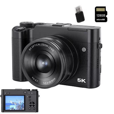 SZSMART VURAHOME Appareil Photo Num&eacute;rique 5K 64MP WIFI Double Objectif Zoom 6X 128G DC205X