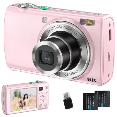 SZSMART VURAHOME Appareil Photo Num&eacute;rique 5K 64MP Zoom Optique 5X 2 batteries DC408P