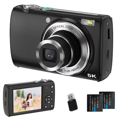 SZSMART VURAHOME Appareil Photo Num&eacute;rique 5K 64MP Zoom Optique 5X 2 batteries DC408X