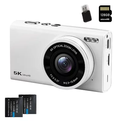 SZSMART VURAHOME Appareil Photo Num&eacute;rique 5K 96MP Zoom Optique 6X Vlogging 2 batteries 128G DC422W