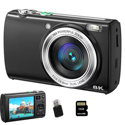 SZSMART VURAHOME Appareil Photo Num&eacute;rique 8K 88MP &Eacute;cran Tactile WiFi Autofocus Vlogging 32G VE418