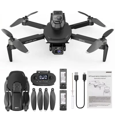  VURAHOME L500Pro Max Drone Pliable 1080P &Eacute;vitement Moteur Brushless 1 Bat Noir