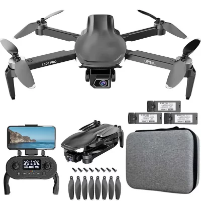  VURAHOME L500Pro Max Drone Pliable 1080P &Eacute;vitement Moteur Brushless 2 Bat Noir