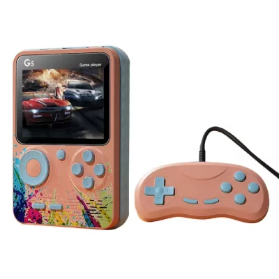 VURAHOME  portable r&eacute;tro G5 3"" 500 jeux Mode 2 joueurs convient aux enfants - Rose