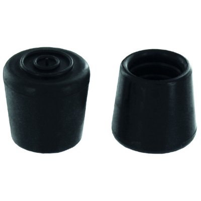 VYNEX  - Embout enveloppant caoutchouc noir d.25mm blister de 2