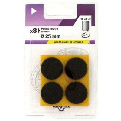 VYNEX  Patin feutre marron d.25mm - Blister de 7